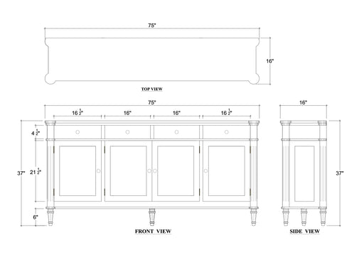 Bramble - Kelly 4 Door 4 Drawer Buffet - BR-28210 - GreatFurnitureDeal