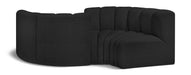 Meridian Furniture - Arc Vegan Leather 4 Piece Modular Sectional in Black - 102Black-S4F - GreatFurnitureDeal