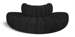 Meridian Furniture - Arc Vegan Leather 4 Piece Modular Sectional in Black - 102Black-S4G - GreatFurnitureDeal