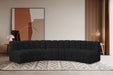 Meridian Furniture - Arc Boucle Leather 5 Piece Modular Sectional in Black - 102Black-S5A - GreatFurnitureDeal