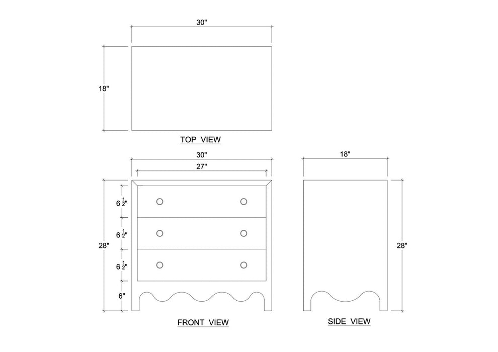 Bramble - Chloe 3 Drawer Dresser - BR-28213 - GreatFurnitureDeal