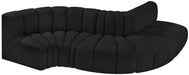 Meridian Furniture - Arc Boucle Leather 5 Piece Modular Sectional in Black - 102Black-S5B - GreatFurnitureDeal