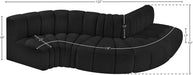 Meridian Furniture - Arc Boucle Leather 5 Piece Modular Sectional in Black - 102Black-S5B - GreatFurnitureDeal