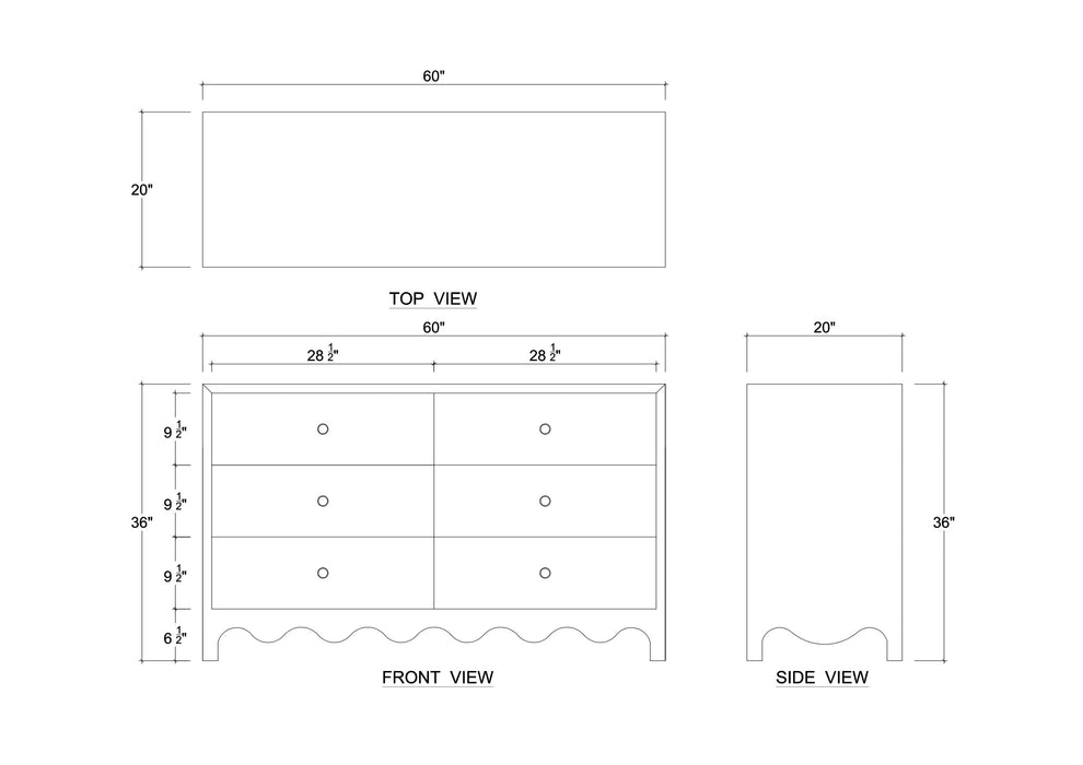 Bramble - Chloe 6 Drawer Dresser in Rugged Tea - US-WS-28214RGT-----