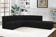 Meridian Furniture - Arc Boucle Leather 5 Piece Modular Sectional in Black - 102Black-S5C - GreatFurnitureDeal