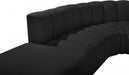 Meridian Furniture - Arc Boucle Leather 5 Piece Modular Sectional in Black - 102Black-S5C - GreatFurnitureDeal