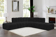 Meridian Furniture - Arc Boucle Leather 6 Piece Modular Sectional in Black - 102Black-S6C - GreatFurnitureDeal