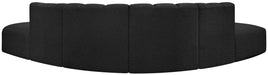 Meridian Furniture - Arc Boucle Leather 6 Piece Modular Sectional in Black - 102Black-S6C - GreatFurnitureDeal