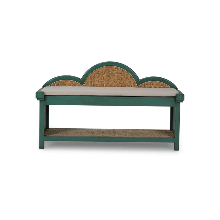 Bramble - Chloe Bench w/ Rattan & Seat Cushion - BR-28218 - GreatFurnitureDeal