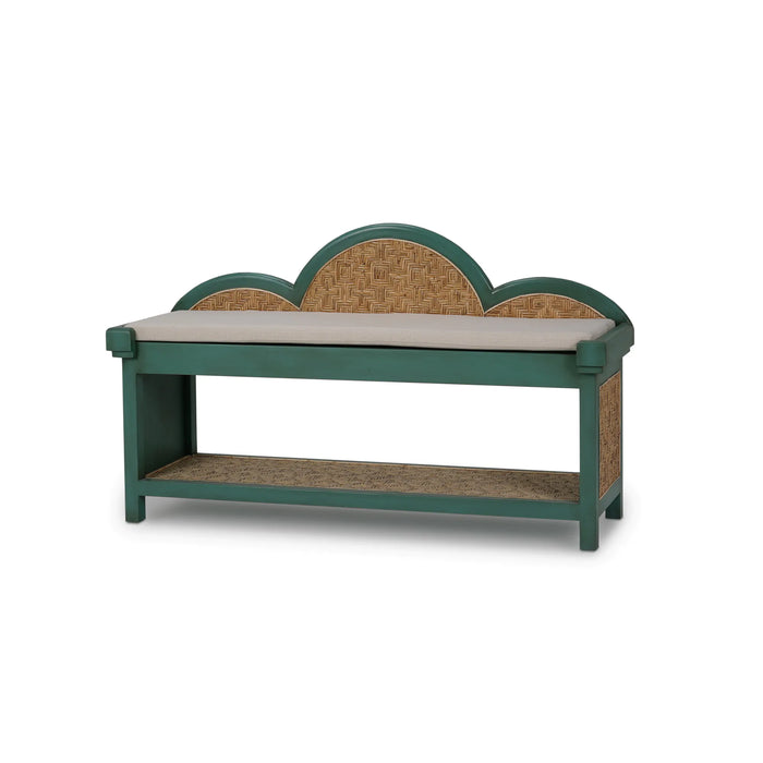 Bramble - Chloe Bench w/ Rattan & Seat Cushion - BR-28218 - GreatFurnitureDeal