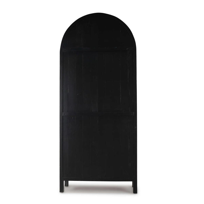 Bramble - Vannes Display Cabinet w/ Glass Shelves in Vintage Black w/ Putty Interior - 28221VGB-PUT--LDT