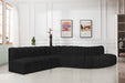 Meridian Furniture - Arc 170" Boucle Fabric Upholstered 7 Piece Modular Sectional - 102Black-S7C - GreatFurnitureDeal