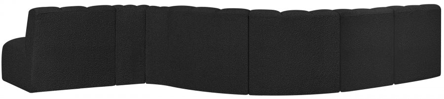 Meridian Furniture - Arc 170" Boucle Fabric Upholstered 7 Piece Modular Sectional - 102Black-S7C - GreatFurnitureDeal