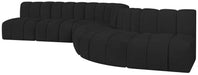 Meridian Furniture - Arc 170" Boucle Fabric Upholstered 7 Piece Modular Sectional - 102Black-S7C - GreatFurnitureDeal