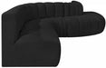 Meridian Furniture - Arc 170" Boucle Fabric Upholstered 7 Piece Modular Sectional - 102Black-S7C - GreatFurnitureDeal