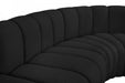Meridian Furniture - Arc 170" Boucle Fabric Upholstered 7 Piece Modular Sectional - 102Black-S7C - GreatFurnitureDeal