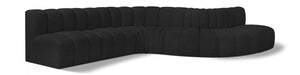Meridian Furniture - Arc 170" Boucle Fabric Upholstered 7 Piece Modular Sectional - 102Black-S7C - GreatFurnitureDeal
