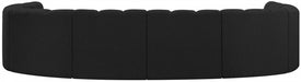 Meridian Furniture - Arc Boucle Leather 8 Piece Modular Sectional in Black - 102Black-S8A - GreatFurnitureDeal