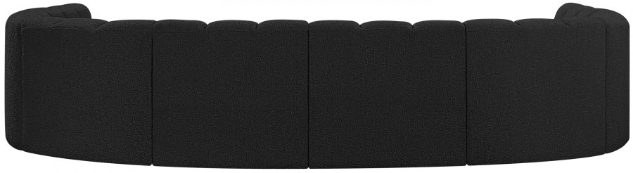 Meridian Furniture - Arc Boucle Leather 8 Piece Modular Sectional in Black - 102Black-S8A - GreatFurnitureDeal