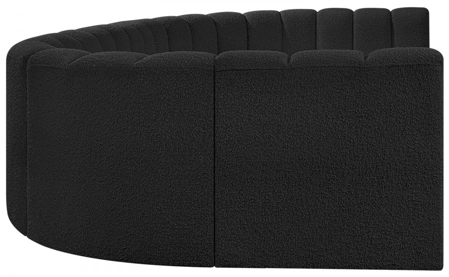 Meridian Furniture - Arc Boucle Leather 8 Piece Modular Sectional in Black - 102Black-S8A - GreatFurnitureDeal