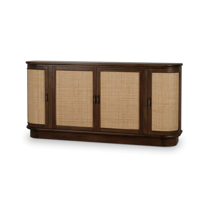 Bramble - Dakota Oval 4 Door Sideboard w/ Rattan Panels - BR-28223 - GreatFurnitureDeal