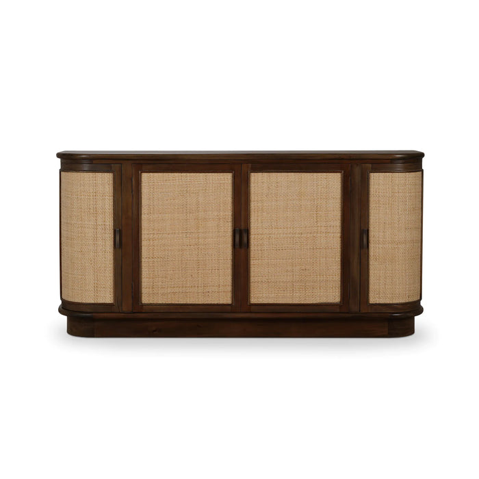 Bramble - Dakota Oval 4 Door Sideboard w/ Rattan Panels - BR-28223 - GreatFurnitureDeal