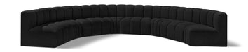 Meridian Furniture - Arc Boucle Leather 8 Piece Modular Sectional in Black - 102Black-S8B - GreatFurnitureDeal