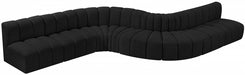 Meridian Furniture - Arc Boucle Leather 8 Piece Modular Sectional in Black - 102Black-S8C - GreatFurnitureDeal