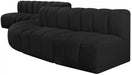 Meridian Furniture - Arc Boucle Leather 8 Piece Modular Sectional in Black - 102Black-S8C - GreatFurnitureDeal