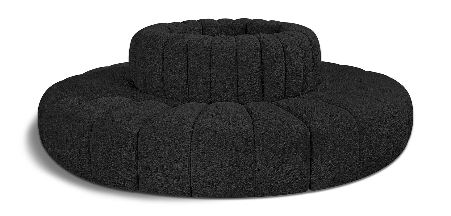 Meridian Furniture - Arc Boucle Leather 8 Piece Modular Sectional in Black - 102Black-S8D - GreatFurnitureDeal