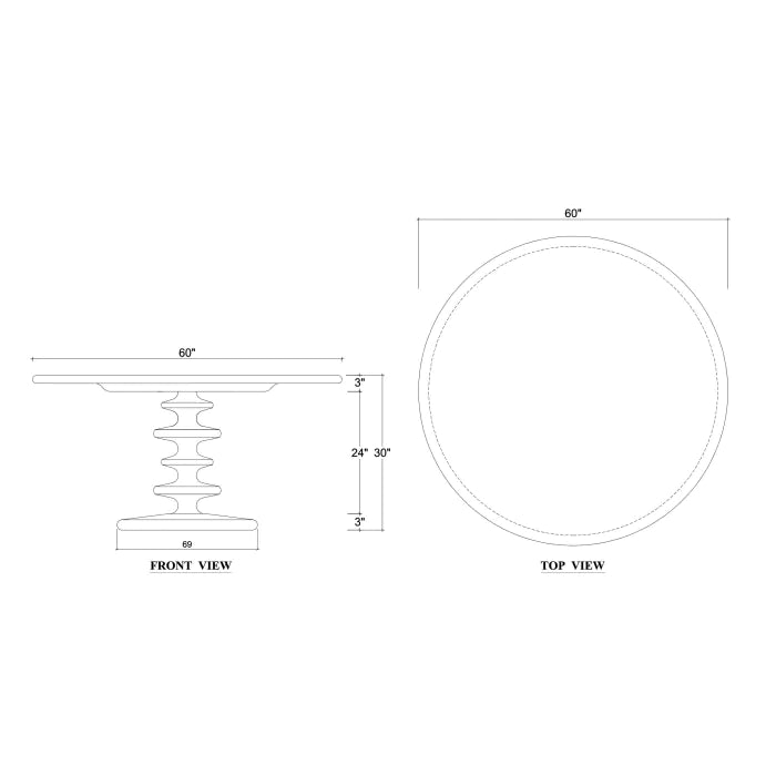 Bramble - Milano Round Dining Table 60" in Walnut - 28228WLT----- - GreatFurnitureDeal
