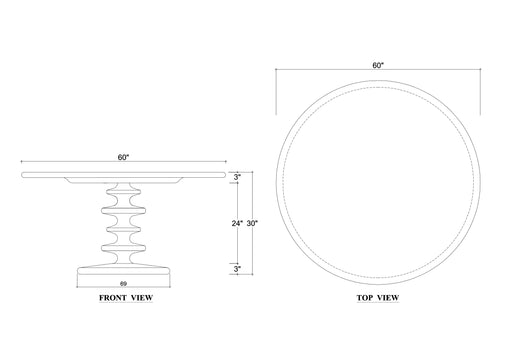 Bramble - Milano Round Dining Table 60" - BR-28228 - GreatFurnitureDeal