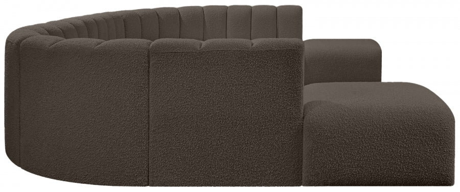 Meridian Furniture - Arc Vegan Leather 10 Piece Sectional in Brown - 102Brown-S10A - GreatFurnitureDeal