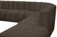 Meridian Furniture - Arc Vegan Leather 10 Piece Sectional in Brown - 102Brown-S10A - GreatFurnitureDeal