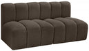 Meridian Furniture - Arc Vegan Leather Modular Sofa in Brown - 102Brown-S2A - GreatFurnitureDeal