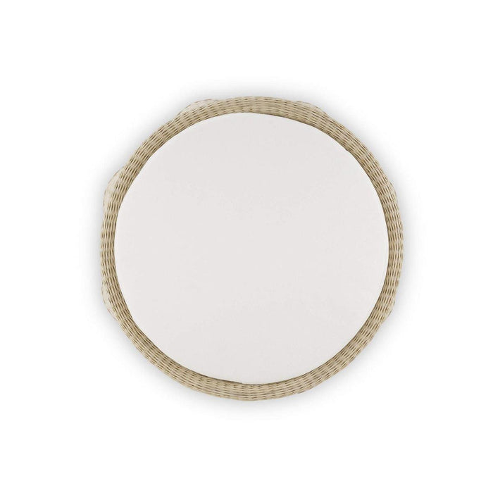 Bramble - Newport Ottoman in Rattan Natural w/ Arctic White Performance Fabric - 28233RNATSF204---- - GreatFurnitureDeal