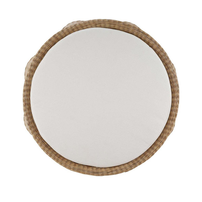 Bramble - Newport Ottoman in Rattan Natural w/ Arctic White Performance Fabric - 28233RNATSF204----