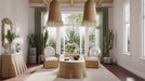 Bramble - Newport Ottoman in Rattan Natural w/ Arctic White Performance Fabric - 28233RNATSF204---- - GreatFurnitureDeal