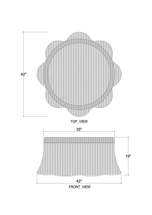 Bramble - Newport Rattan Ottoman w/ Cushion - BR-28233 - GreatFurnitureDeal