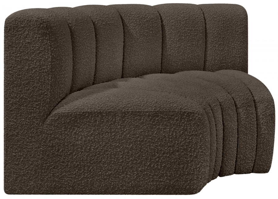 Meridian Furniture - Arc Vegan Leather Modular Sofa in Brown - 102Brown-S2B - GreatFurnitureDeal