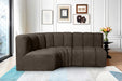 Meridian Furniture - Arc Vegan Leather Modular Sofa in Brown - 102Brown-S3A - GreatFurnitureDeal