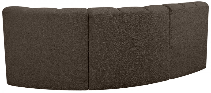 Meridian Furniture - Arc Vegan Leather Modular Sofa in Brown - 102Brown-S3A - GreatFurnitureDeal