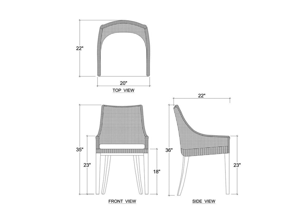 Bramble - Savanah Dining Chair in True White Rattan & Legs w/ Arctic White Seat Cushion (Set of 2) - 28235TRWSF204----