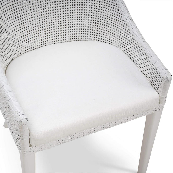 Bramble - Savanah Dining Chair in True White Rattan & Legs w/ Arctic White Seat Cushion (Set of 2) - 28235TRWSF204----
