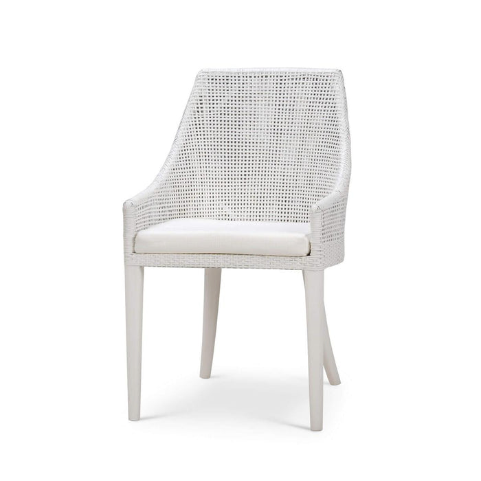 Bramble - Savanah Dining Chair in True White Rattan & Legs w/ Arctic White Seat Cushion (Set of 2) - 28235TRWSF204----