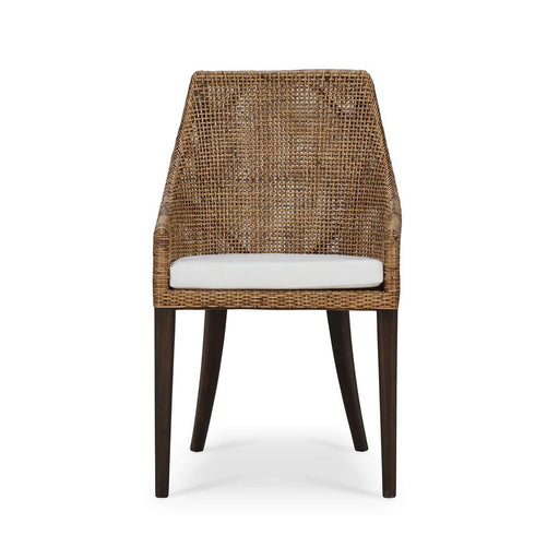 Bramble - Savanah Dining Chair in Light Glazed Rattan w/ Arctic White Performance Fabric Cushion (Set of 2) - 28235WLTSF204RGZE--- - GreatFurnitureDeal