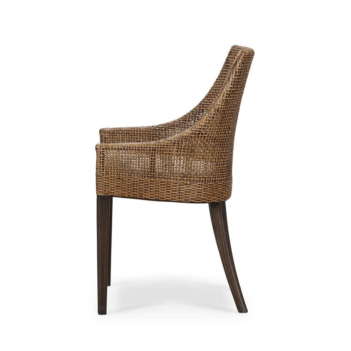 Bramble - Savanah Dining Chair in Light Glazed Rattan w/ Arctic White Performance Fabric Cushion (Set of 2) - 28235WLTSF204RGZE---
