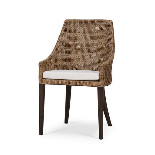 Bramble - Savanah Dining Chair in Light Glazed Rattan w/ Arctic White Performance Fabric Cushion (Set of 2) - 28235WLTSF204RGZE--- - GreatFurnitureDeal