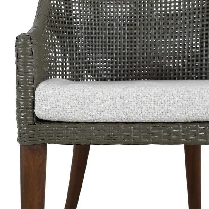Bramble - Savanah Dining Chair in Midnight Olive Rattan & Walnut Legs w/ Dinara Natural Cushion (Set of 2) - 28235WLTSF227RMDO---