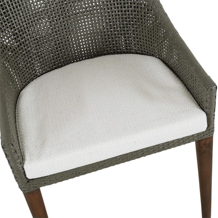 Bramble - Savanah Dining Chair in Midnight Olive Rattan & Walnut Legs w/ Dinara Natural Cushion (Set of 2) - 28235WLTSF227RMDO---